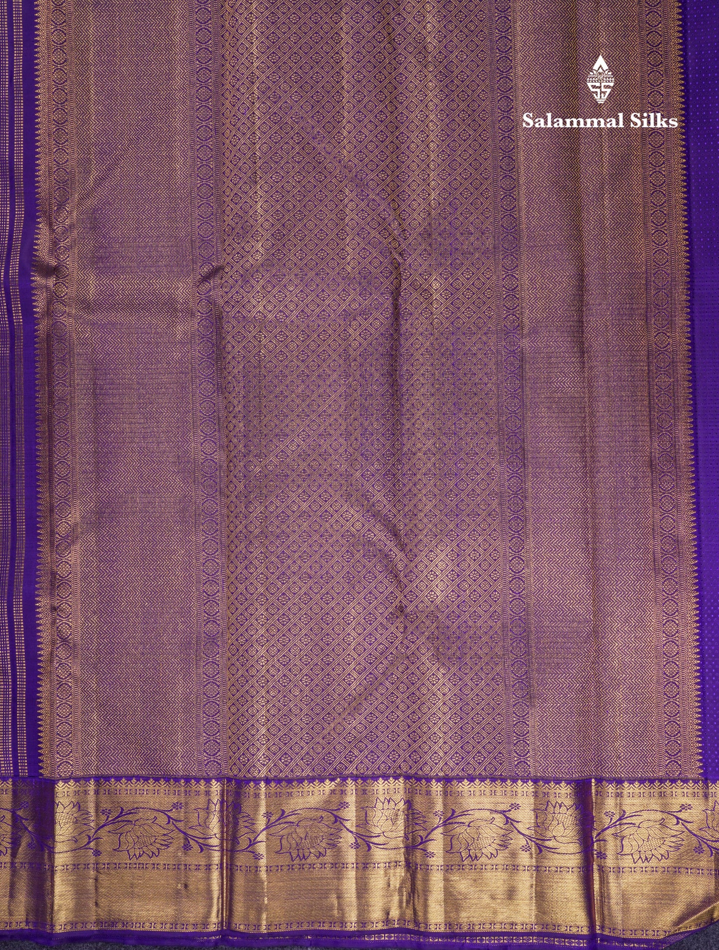 Beautiful Violet Bridal Pure Kanjivaram Silk Saree With Traditional Border