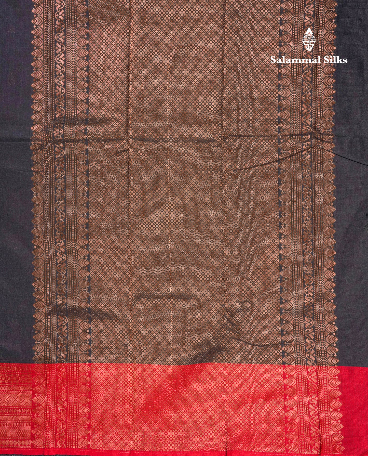Black Pure Mix Saree With Contrast Red Border