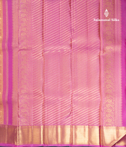 Peach Bridal Pure Kanjivaram Silk Saree With Contrast Light Pink Traditional Border