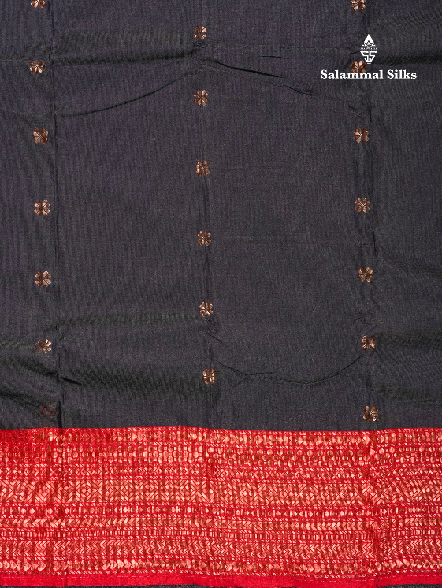 Black Pure Mix Saree With Contrast Red Border
