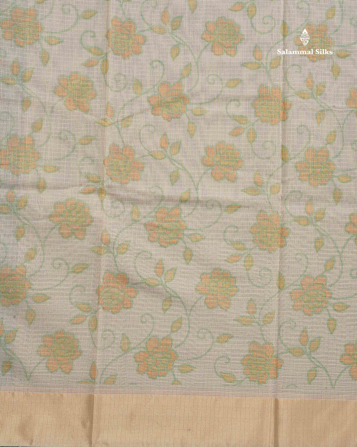 Kota Cotton Fancy Saree - Light Sandal Colour Body Printed With Blouse
