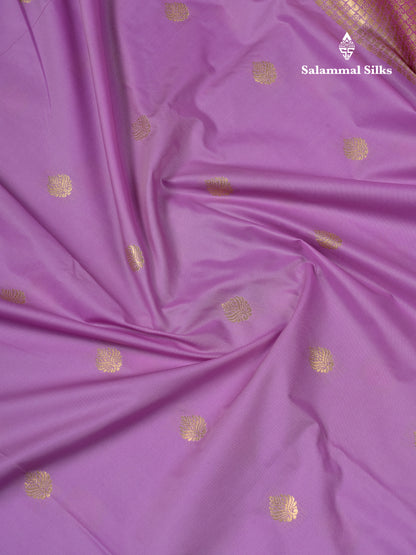 Beautiful Orange Zari Buttas Semi Silk Saree With Contrast Peacock Green Small Border