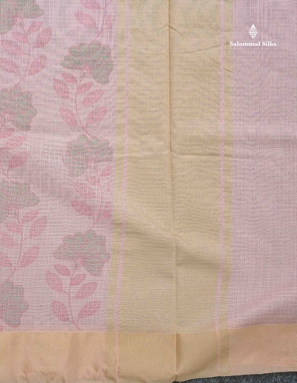 Beautiful Pastel Blue Kota Cotton Fancy Saree With Contrast Sandal Plain Border