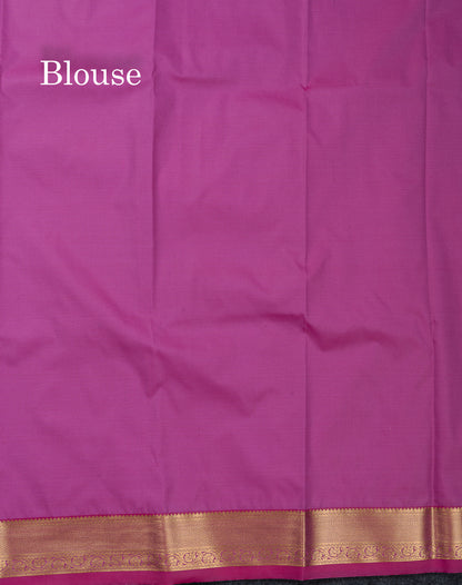 Beautiful Orange Zari Buttas Semi Silk Saree With Contrast Peacock Green Small Border
