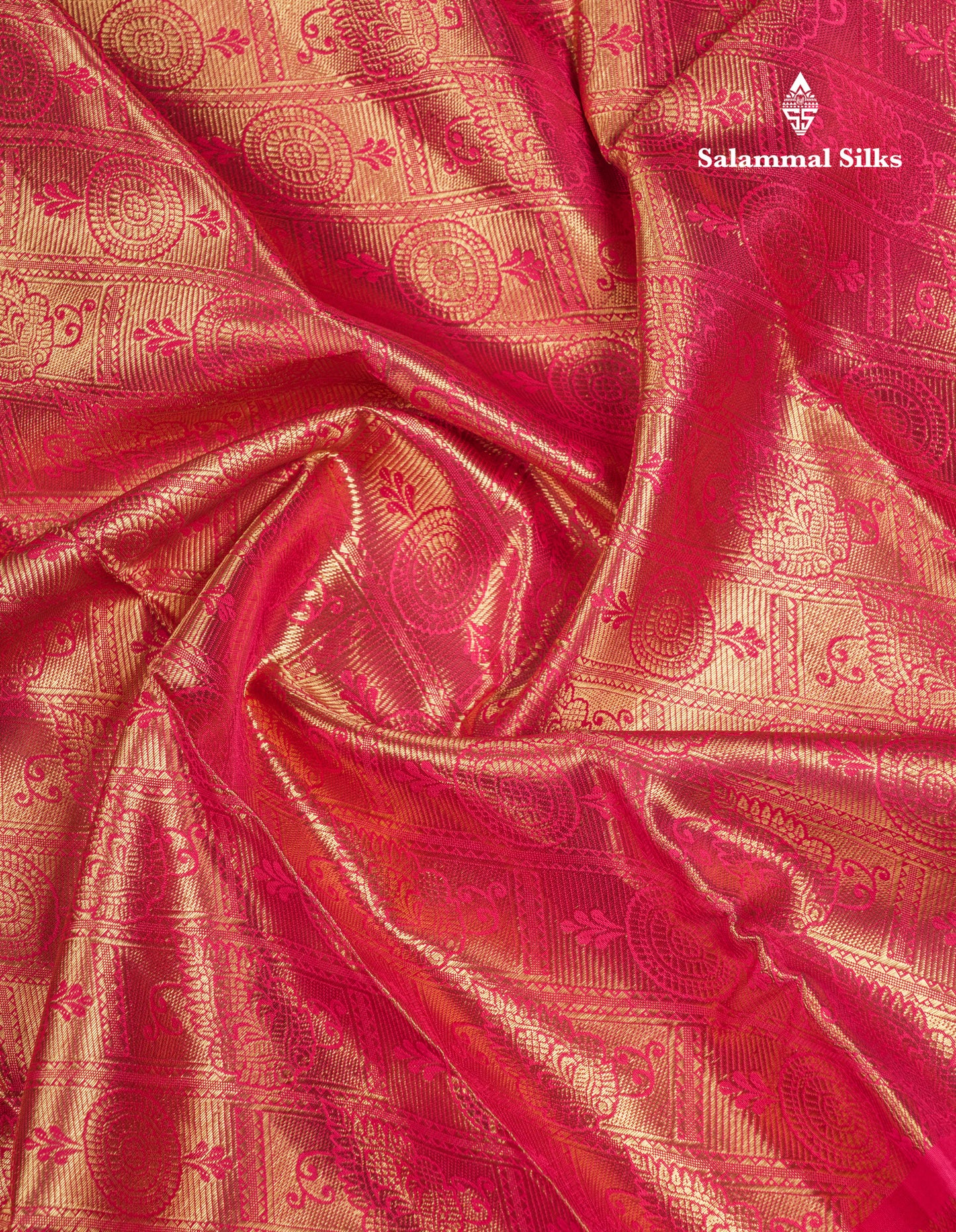 Beautiful Pink Tissue Bridal Pure Kanjivaram Silk Saree With Traditional Evening Morning Border
