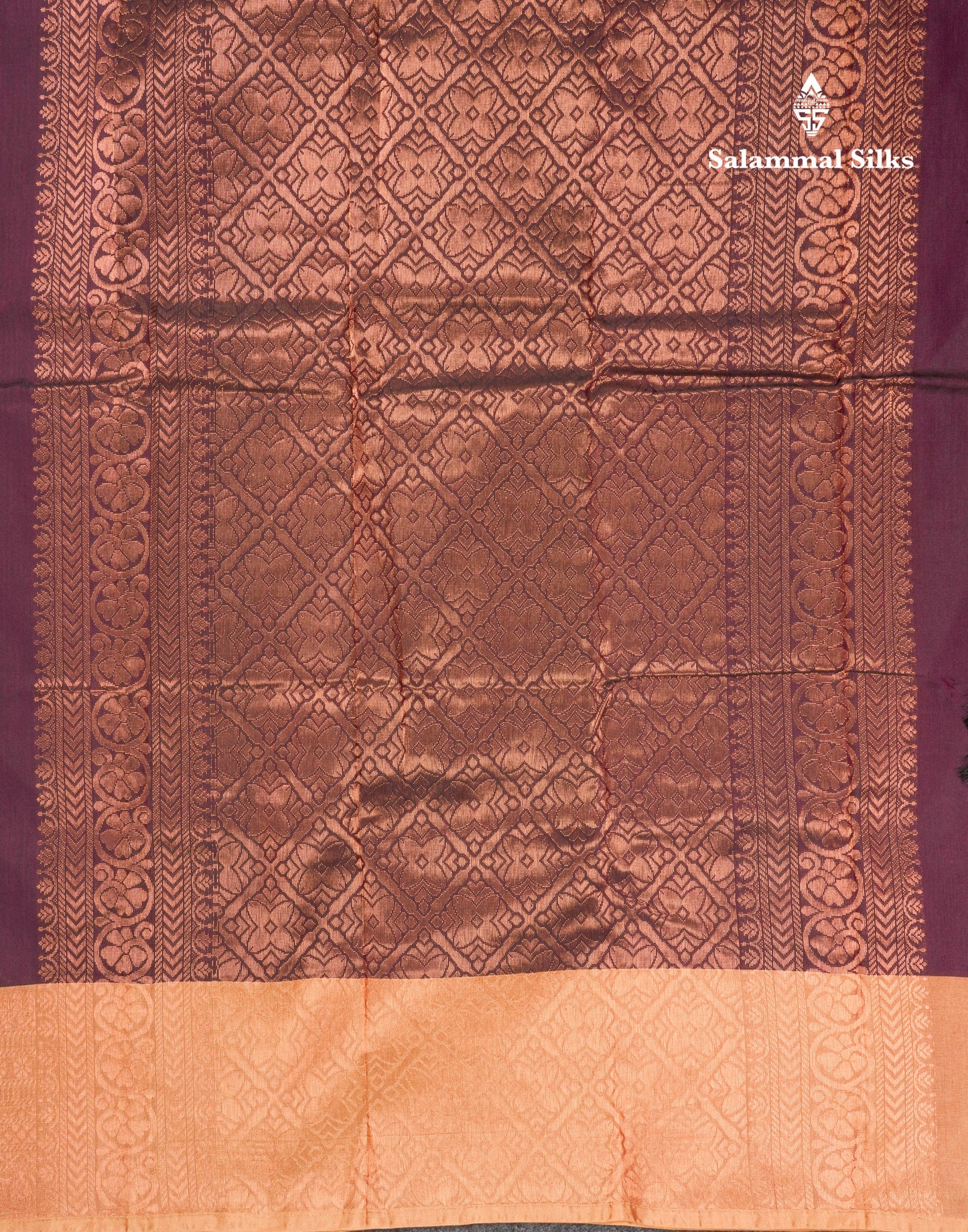 Magenta Pure Mix Saree With Contrast Sandal Border