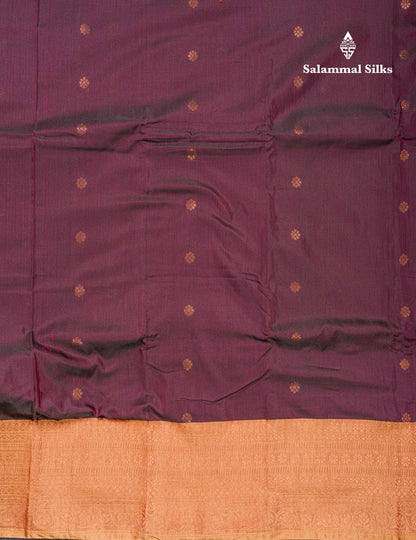 Magenta Pure Mix Saree With Contrast Sandal Border