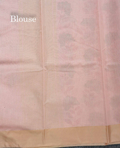 Beautiful Pastel Blue Kota Cotton Fancy Saree With Contrast Sandal Plain Border
