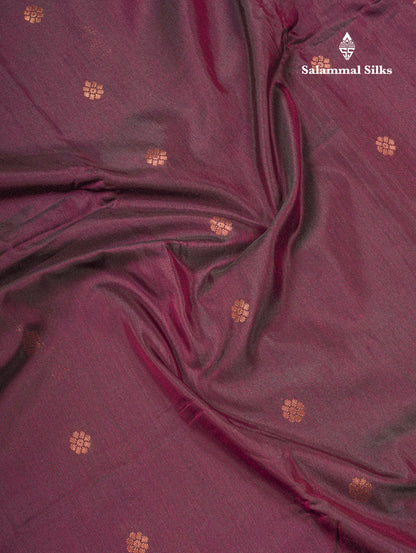 Magenta Pure Mix Saree With Contrast Sandal Border