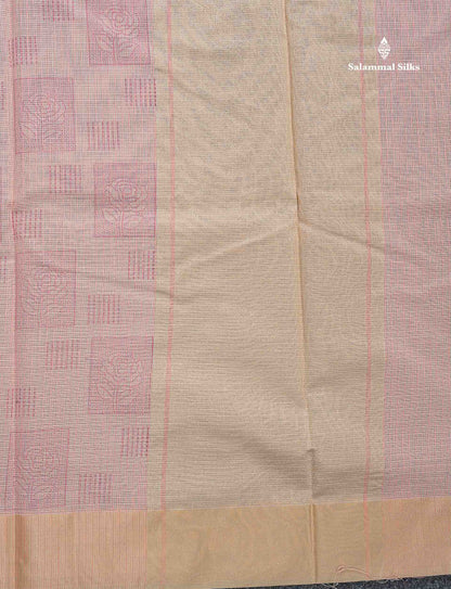 Kota Cotton Fancy Saree - Half White Colour Body Printed Design With Blouse