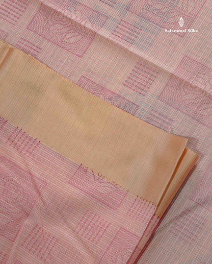 Kota Cotton Fancy Saree - Half White Colour Body Printed Design With Blouse