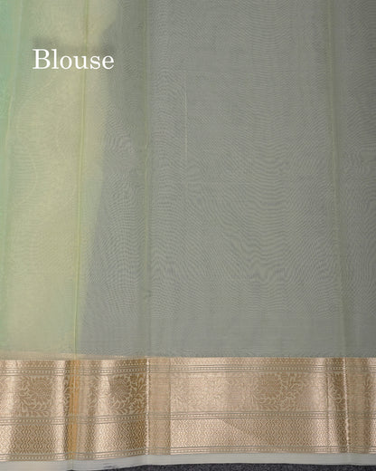 Beautiful Light Pink Zig-Zag Thread Work Semi Organza Fancy Saree With Traditional Border