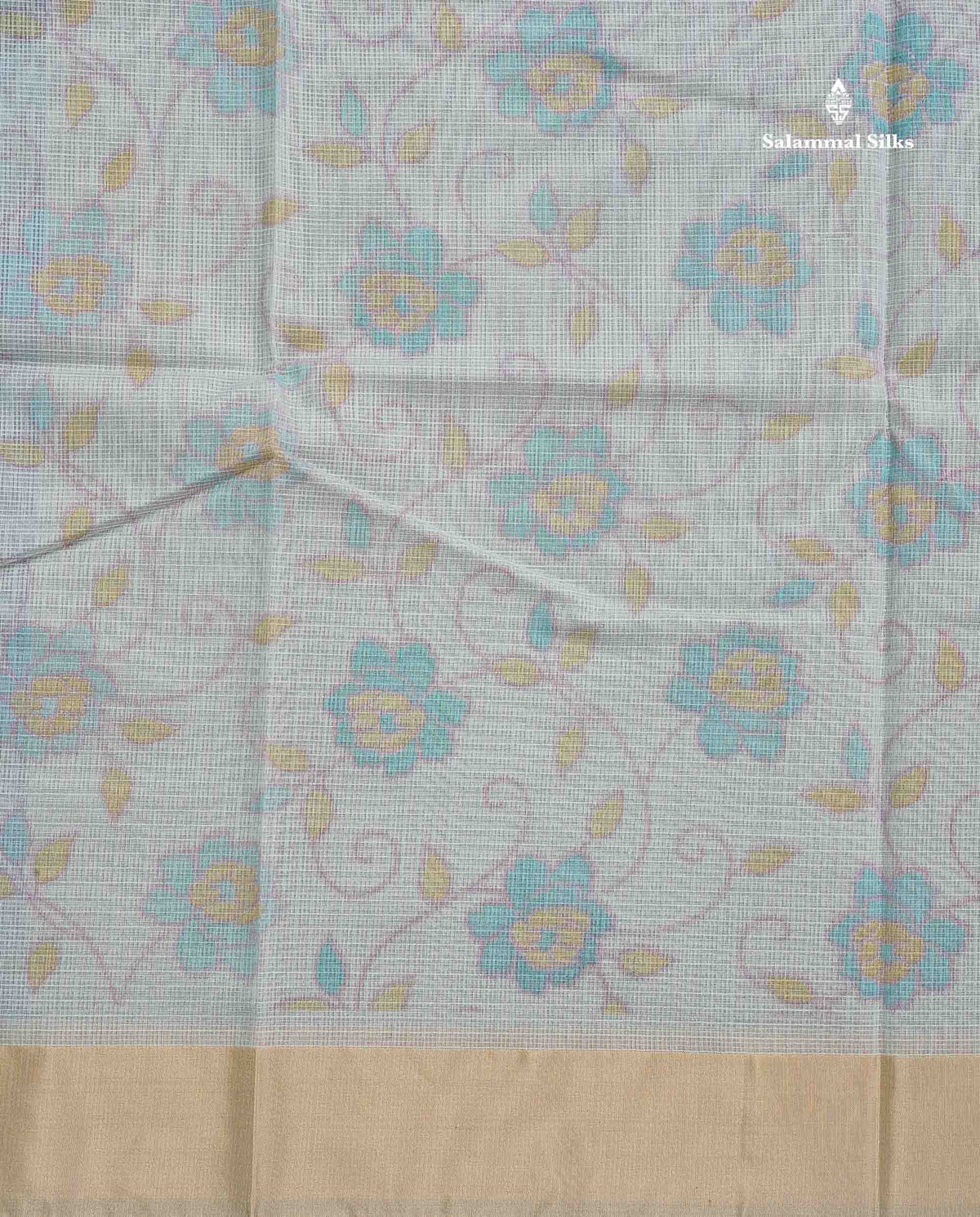 Kota Cotton Fancy Saree - Light Sandal Colour Body Printed With Blouse