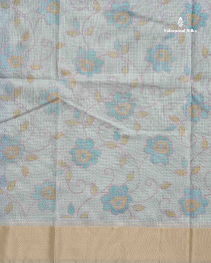 Kota Cotton Fancy Saree - Light Sandal Colour Body Printed With Blouse