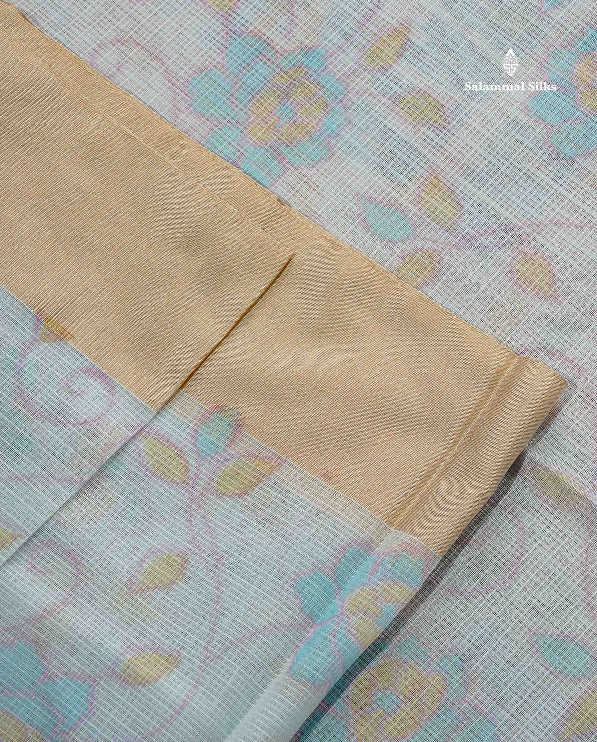 Kota Cotton Fancy Saree - Light Sandal Colour Body Printed With Blouse