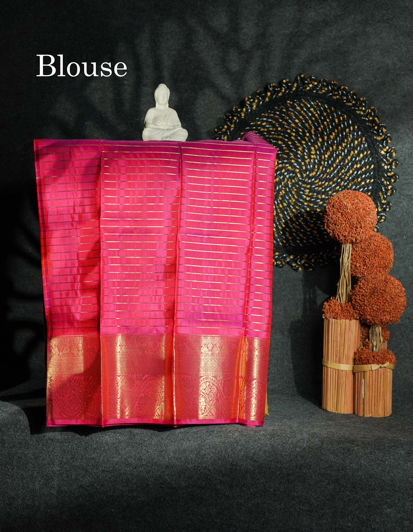 Beautiful Pure Silk Pattu Pavadai Checks (Orange) With Contrast Pink Blouse 27"