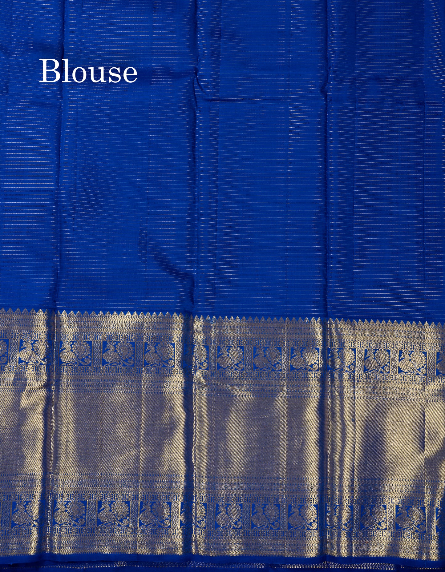 Beautiful Dual Tone Peacock Blue Zari Small Checks Pure Kanjivaram Silk Saree With Contrast Royal Blue Traditional Evening Morning Border
