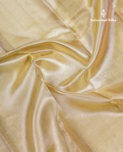 Beautiful Gold Tissue Bridal Pure Kanjivaram Silk Saree With Contrast Dark Purple Traditional Border