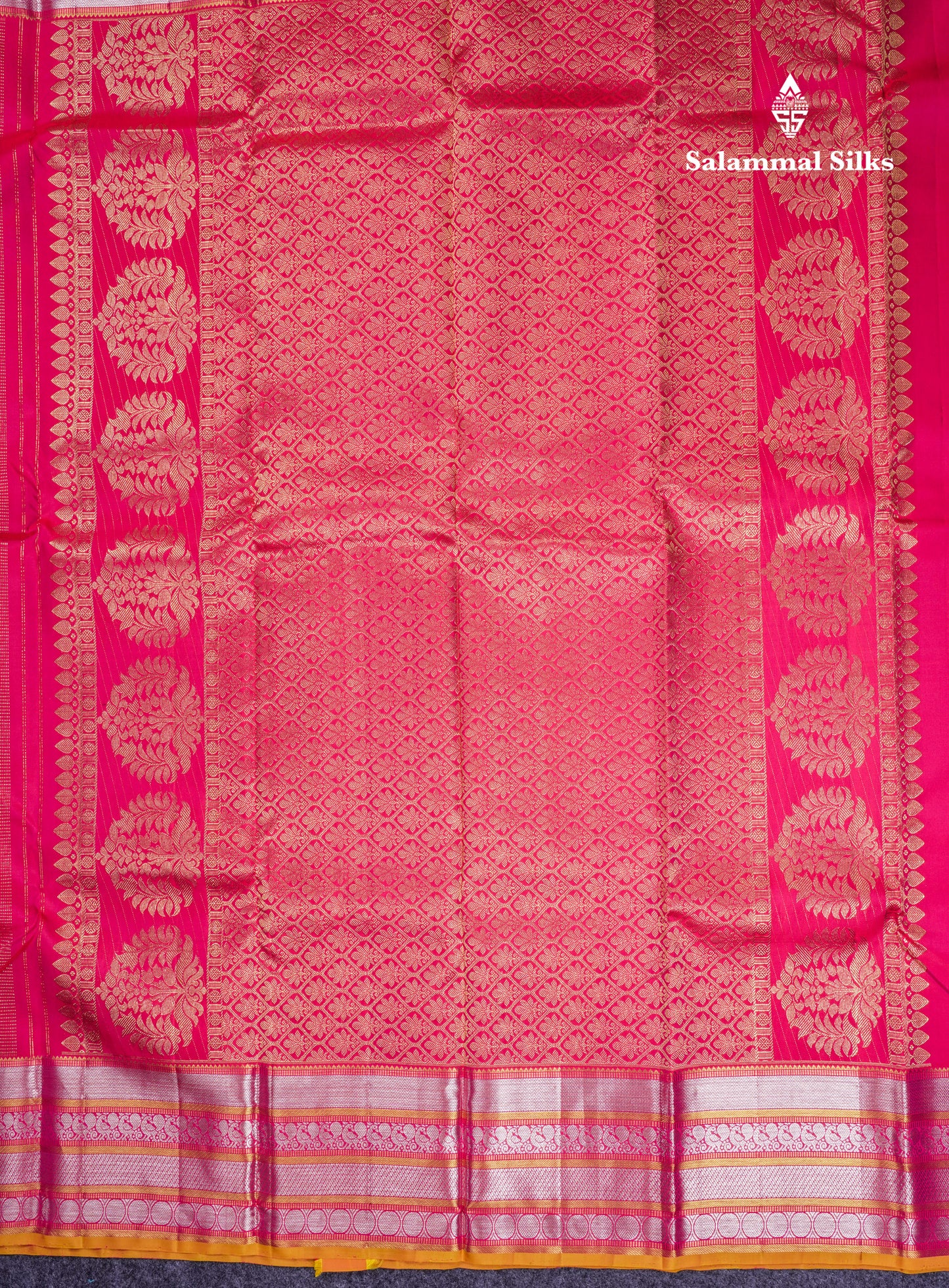Beautiful Dual Tone Pink Pure Kanjivaram Silk Saree With Tarditional Border
