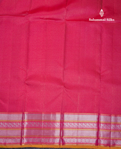 Beautiful Dual Tone Pink Pure Kanjivaram Silk Saree With Tarditional Border
