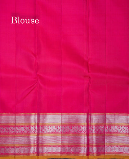 Beautiful Dual Tone Pink Pure Kanjivaram Silk Saree With Tarditional Border