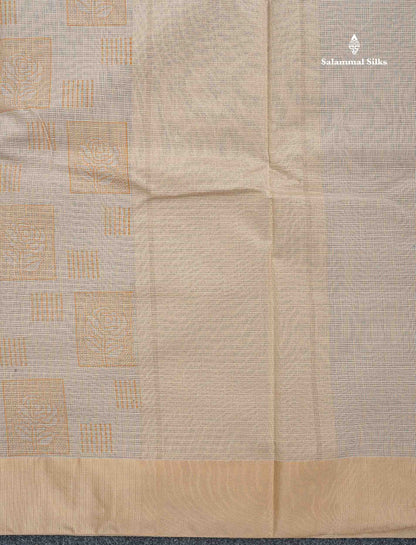 Kota Cotton Fancy Saree - Half White Colour Body Printed Design With Blouse