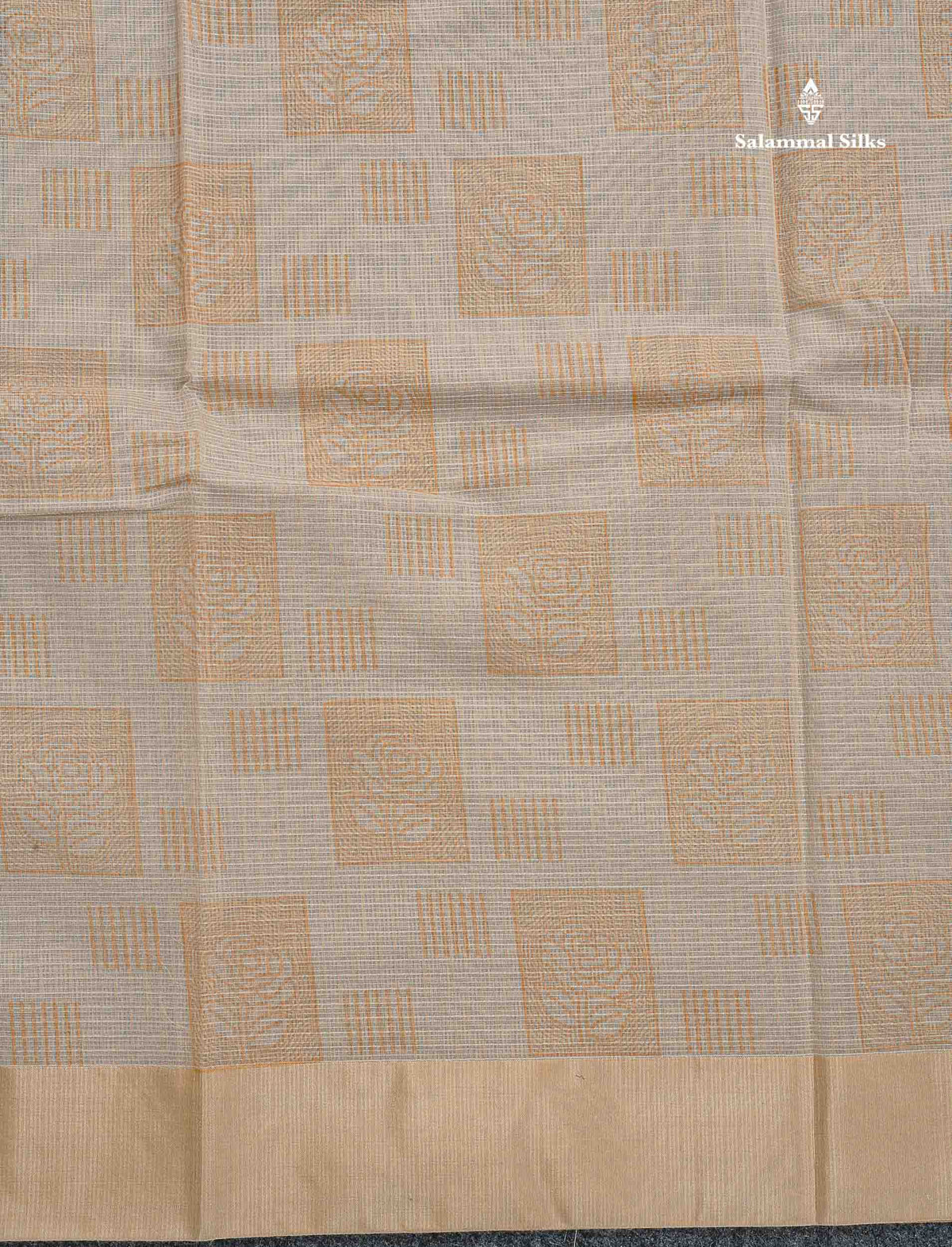 Kota Cotton Fancy Saree - Half White Colour Body Printed Design With Blouse