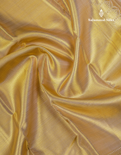 Beautiful Gold Tissue Bridal Pure Kanjivaram Silk Saree With Traditional Border