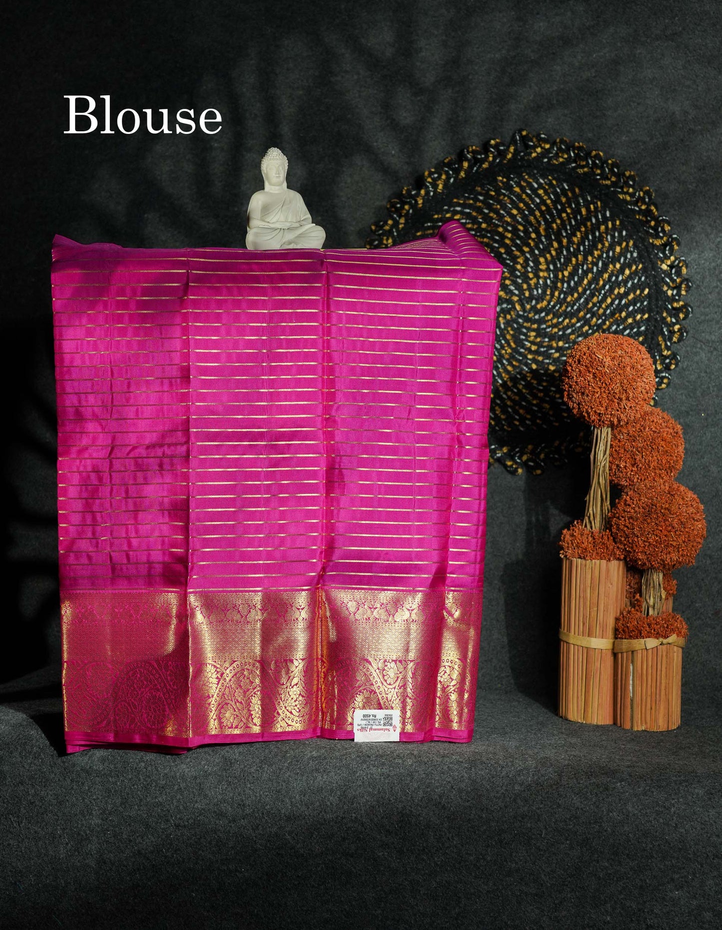 Beautiful Pure Silk Pattu Pavadai Checks (Orange) With Contrast Pink Blouse 27"