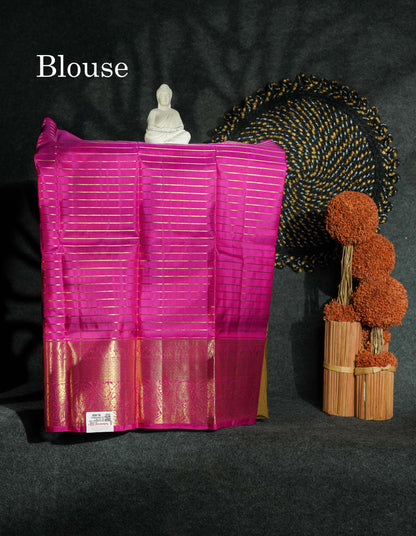 Beautiful Pure Silk Pattu Pavadai Checks (Orange) With Contrast Pink Blouse 27"