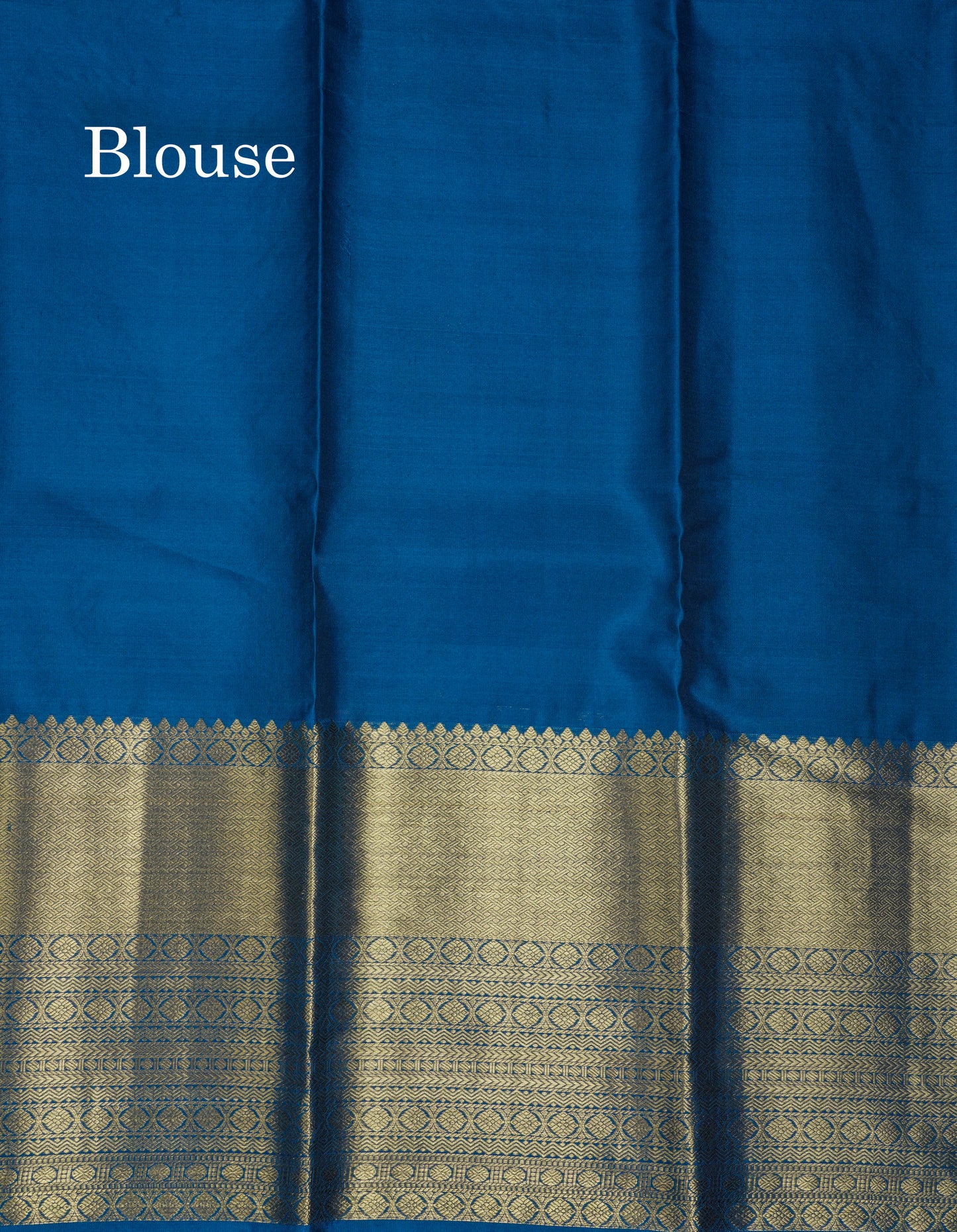 Beautiful Peacock Blue Pure Kanjivaram Silk Saree With Tarditional Evening Morning Border