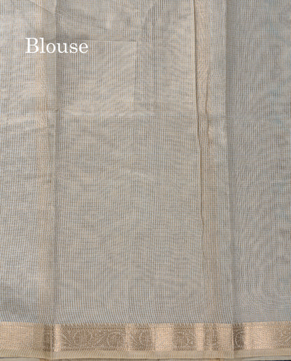 Beautiful Onion Pink Vaira Oosi Lines Mixed Cotton Saree With Fancy Small Border