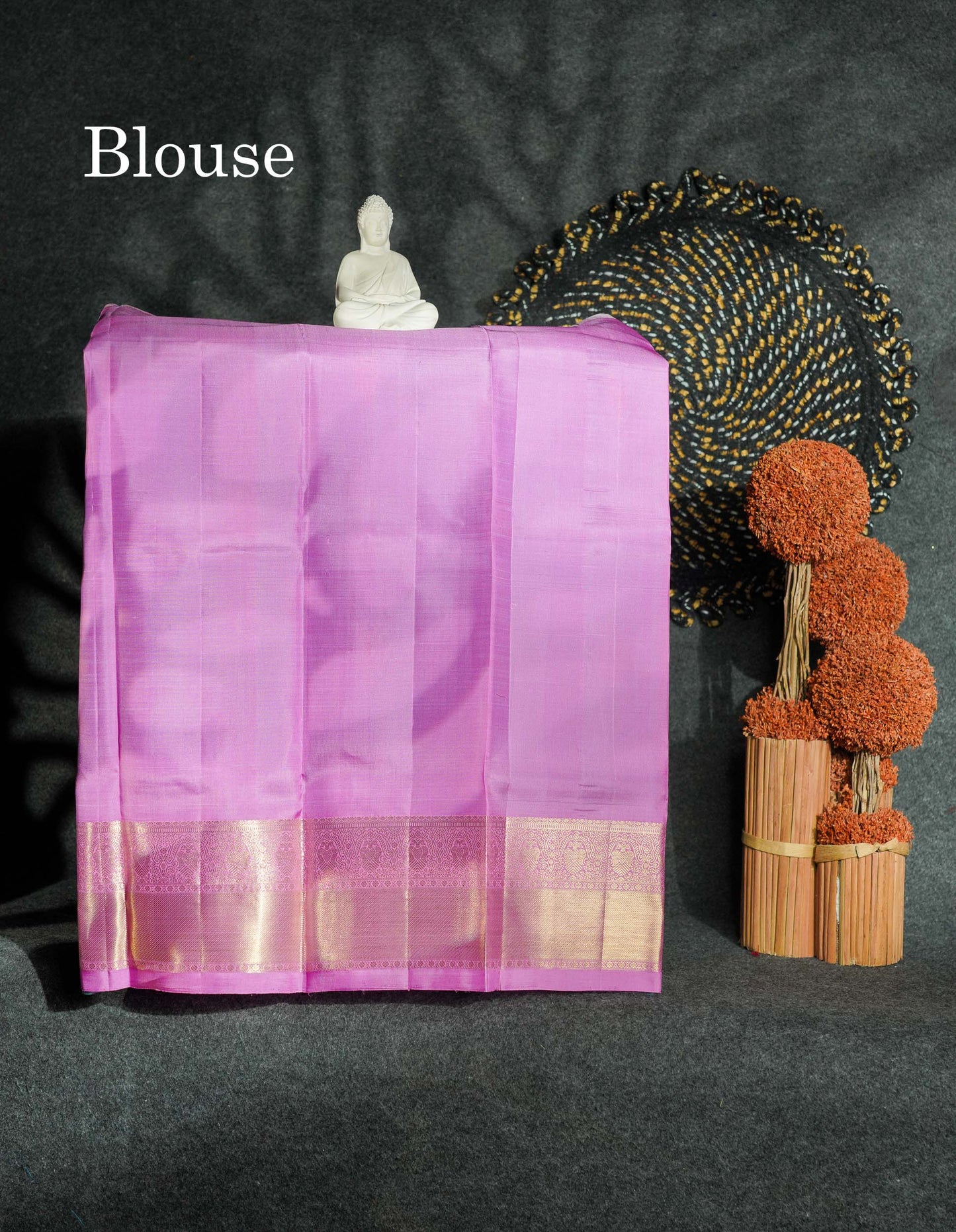 Beautiful Pure Silk Pattu Pavadai (Pinkish Peach) With Contrast Olive Green Blouse 27"