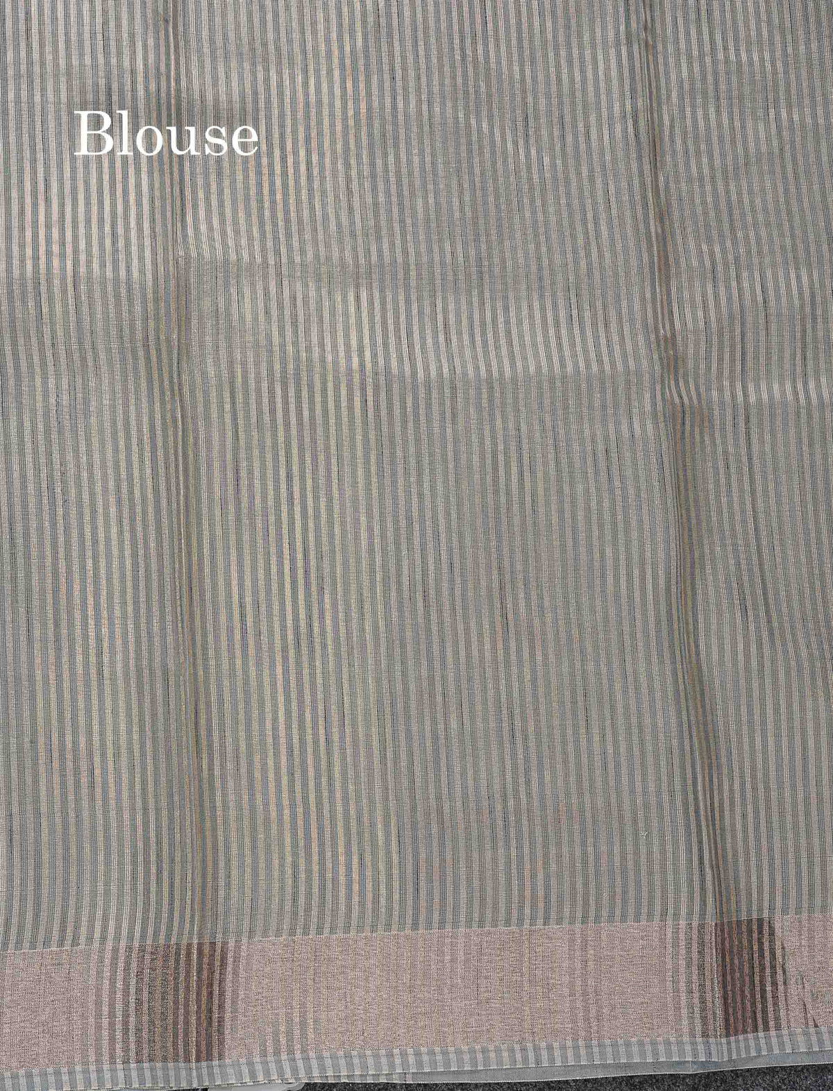 Cotton Mix Saree - Grey Colour Body With Fancy Border