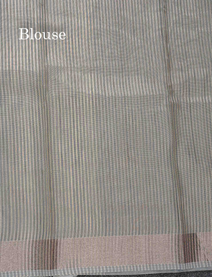 Cotton Mix Saree - Grey Colour Body With Fancy Border