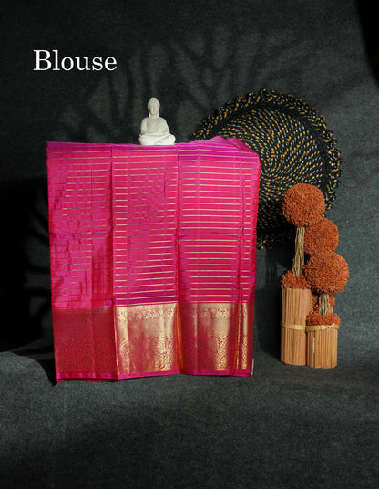 Beautiful Pure Silk Pattu Pavadai Checks (Orange) With Contrast Pink Blouse 27"