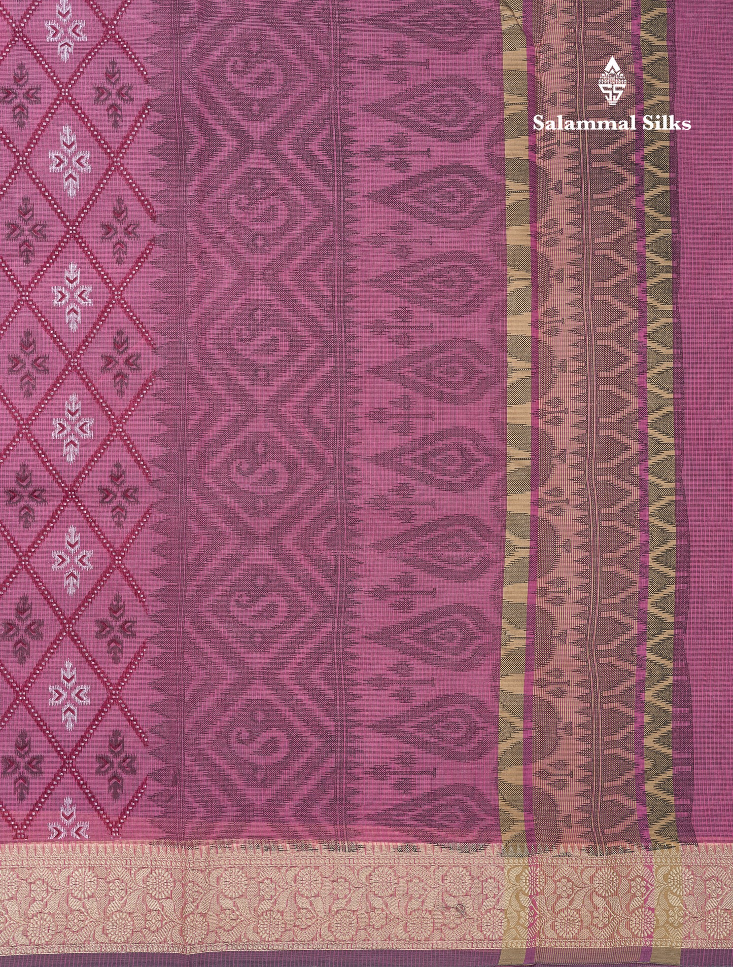 Beautiful Pink Kota Cotton Saree With Thread Work Border