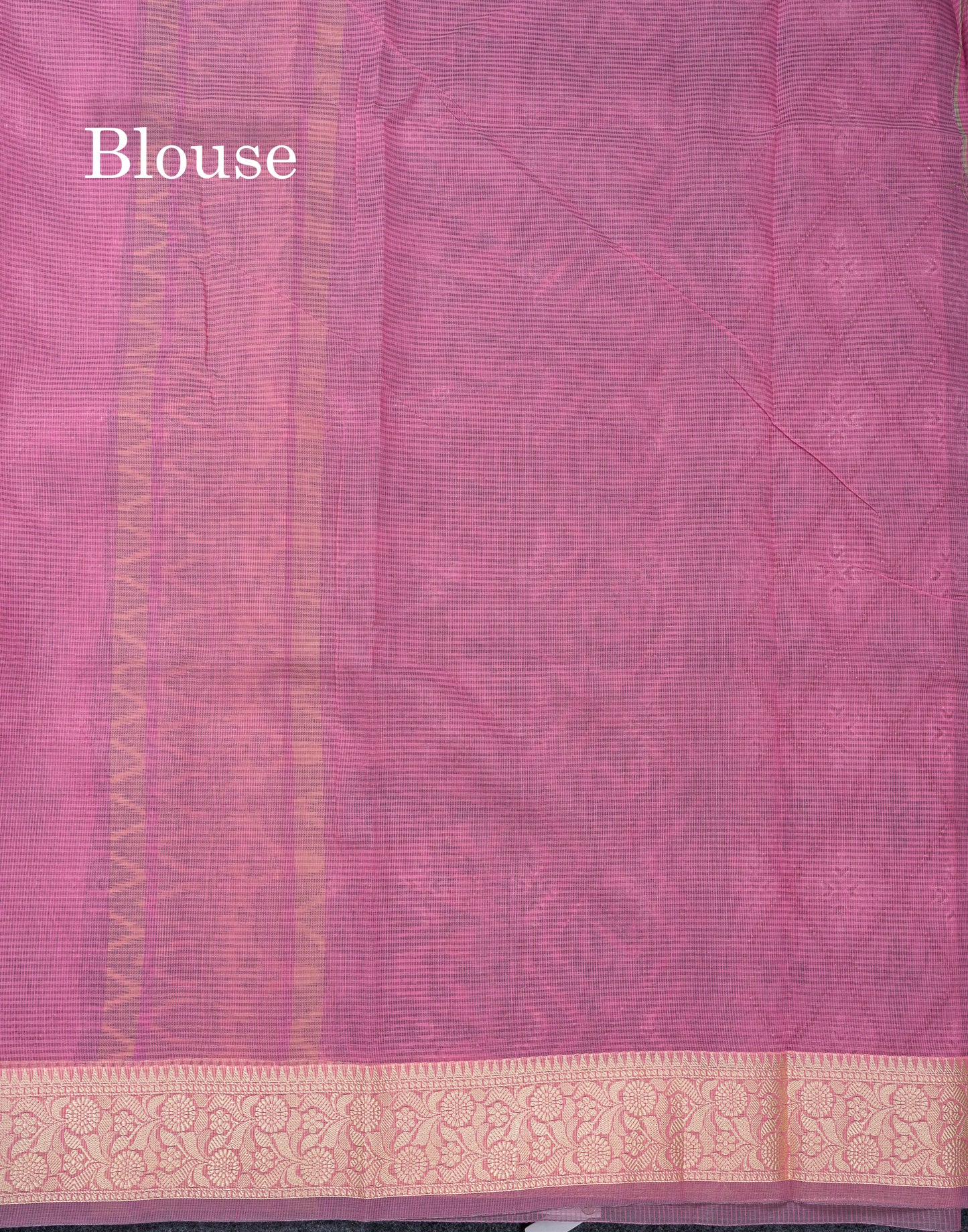 Beautiful Pink Kota Cotton Saree With Thread Work Border