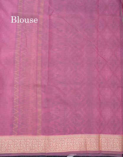 Beautiful Pink Kota Cotton Saree With Thread Work Border