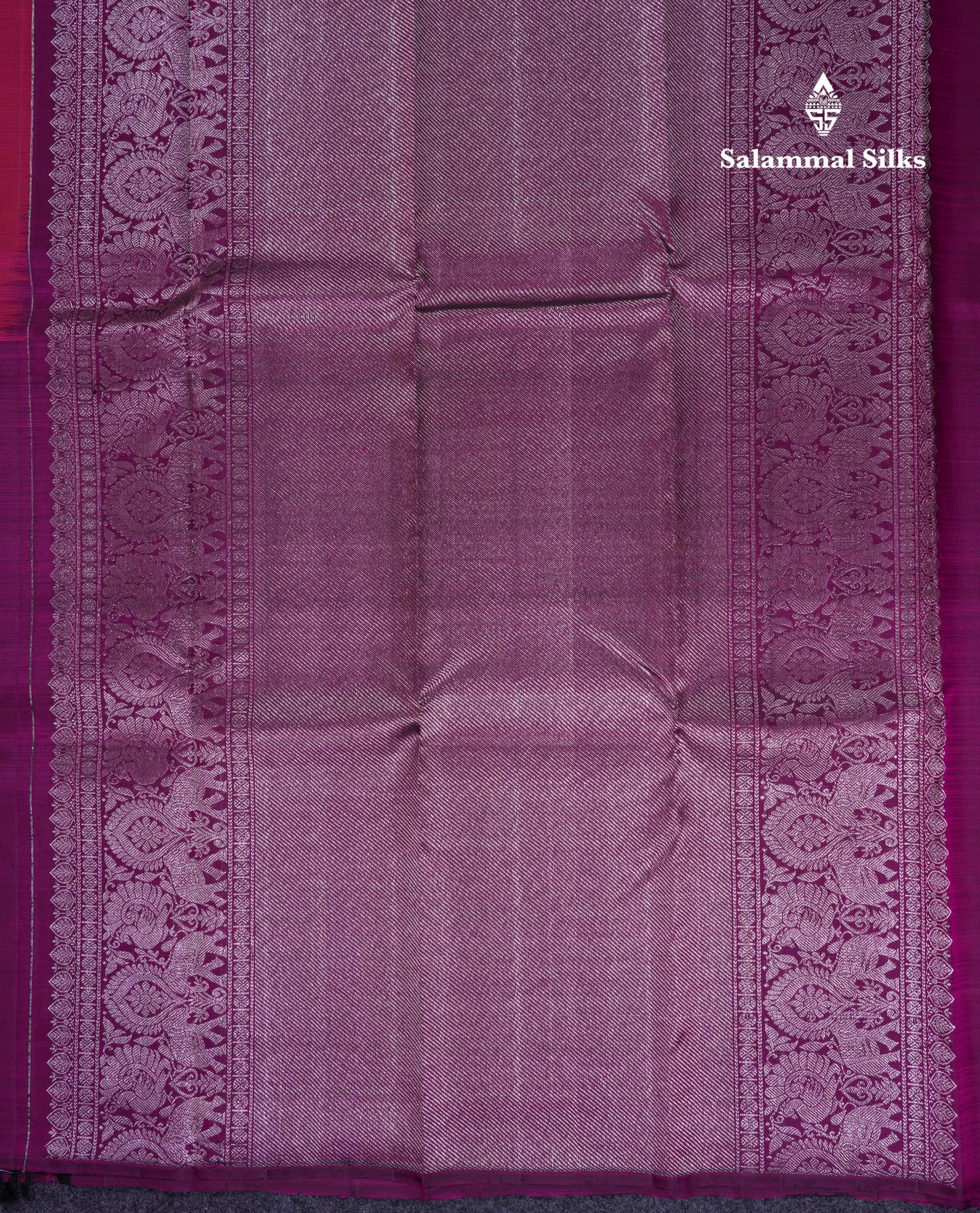 Beautiful Dual Tone Pinkish Orange And Magenta Half & Half Pure Kanjivaram Silk Saree With Contrast Magenta Blouse
