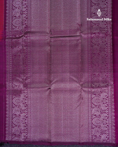 Beautiful Dual Tone Pinkish Orange And Magenta Half & Half Pure Kanjivaram Silk Saree With Contrast Magenta Blouse