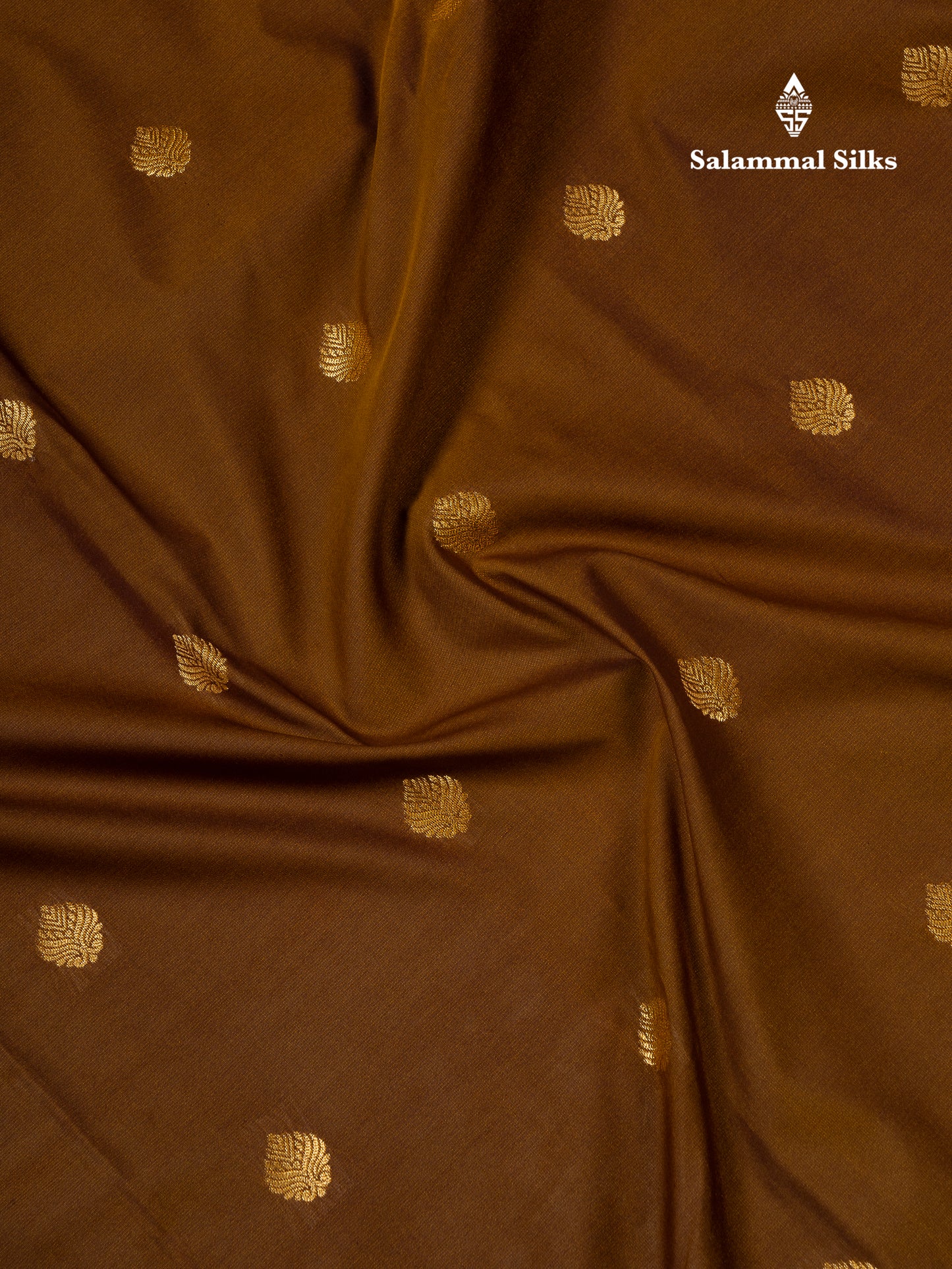 Beautiful Orange Zari Buttas Semi Silk Saree With Contrast Peacock Green Small Border