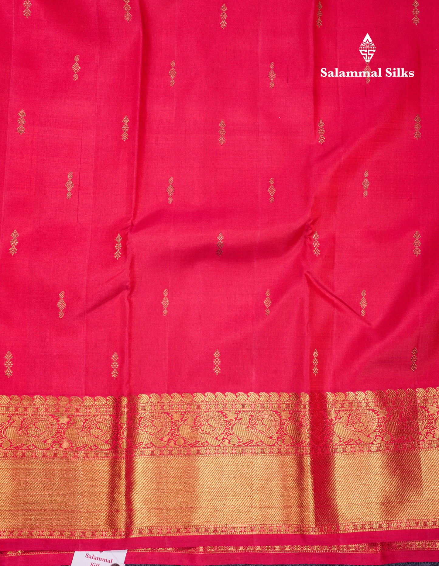 Beautiful Dual Tone Pinkish Red Pure Kanjivaram Silk Saree With Traditional Evening Morning Border