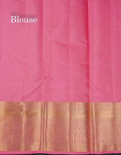 Pure Mix Silk Saree - Dark Purple Bridal Along With Contrast Light Pink Traditional Evening Morning Border