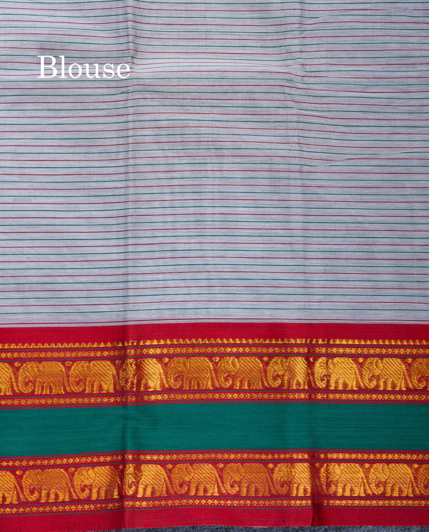 Mustard Yellow Horizontal Lines Semi Cotton Saree With Traditional Border
