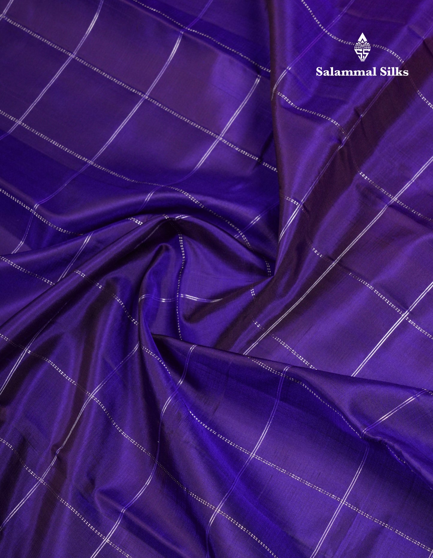 Beautiful Violet Checks Fancy Pure Kanjivaram Silk Saree With Contrast Pink Blouse
