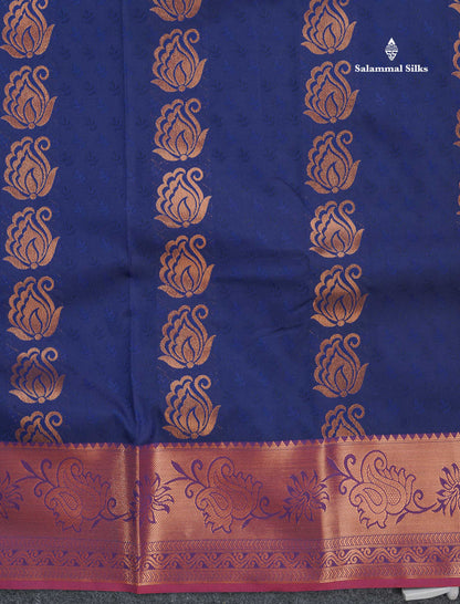 Semi Silk Saree - Red Colour Body With Contrast Dual Tone Green Blouse