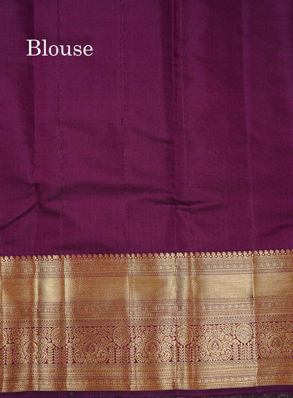Pure Mix Silk Saree - Rexona Green Bridal Along With Contrast Dark Purple Traditional Evening Morning Border