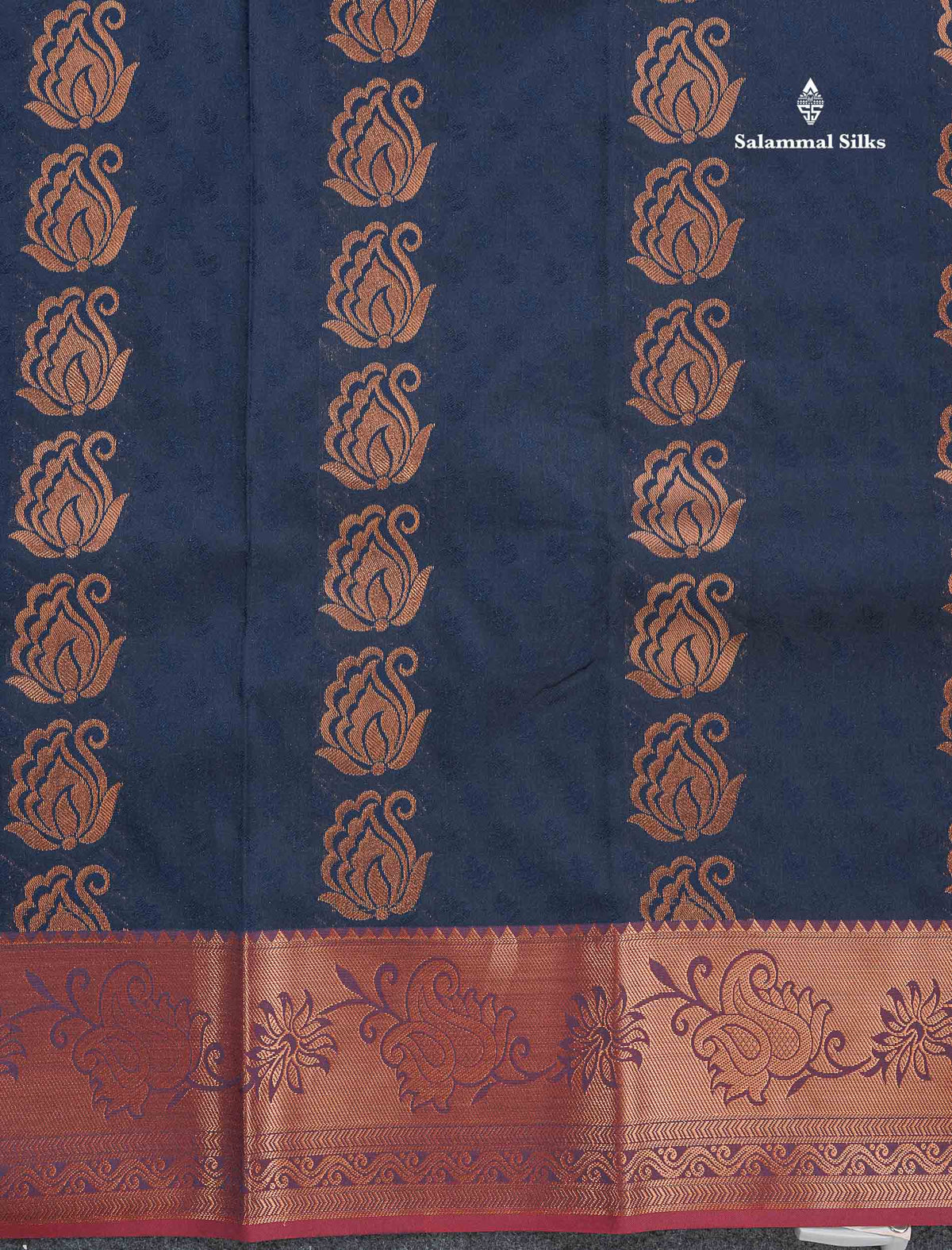 Semi Silk Saree - Red Colour Body With Contrast Dual Tone Green Blouse