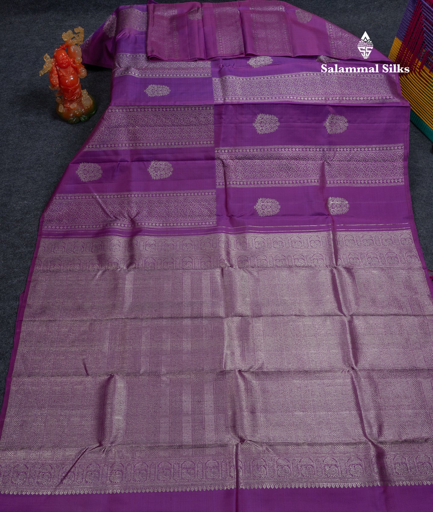 Beautiful Dark Purple Fancy Pure Kanjivaram Silk Saree With Blouse